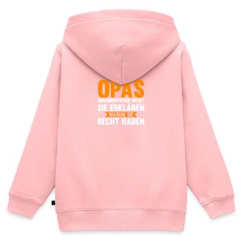 Großvater Großpapa Opi Opa - Kinder Premium Organic Zip Hoodie - Rosa - Hinten - AI Model Kid Female (0cm)