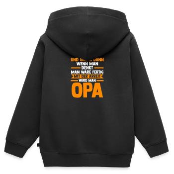 Großvater Großpapa Opi Opa - Kinder Premium Organic Zip Hoodie - Schwarz - Hinten - AI Model Kid Male (0cm)