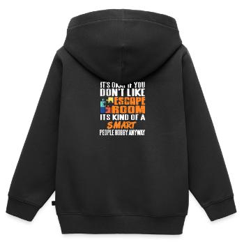 Ce n’est pas grave si vous n’aimez pas les salles d’évasion - Sweat Premium à capuche zippé enfant bio - noir - Dos - AI Model Kid Male (0cm)