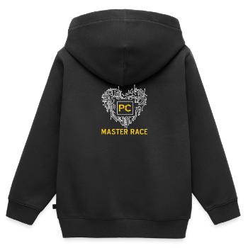 Glorieuse course PC Master - Sweat Premium à capuche zippé enfant bio - noir - Dos - AI Model Kid Male (0cm)
