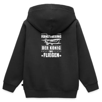 Modellflugzeug Fernsteuerung RC Pilot - Kinder Premium Organic Zip Hoodie - Schwarz - Hinten - AI Model Kid Male (0cm)
