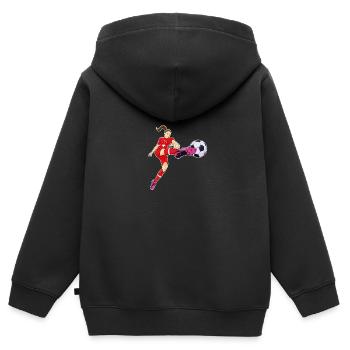 Swiss National Soccer Team I Football Switzerland - Kinder Premium Organic Zip Hoodie - Schwarz - Hinten - AI Model Kid Male (0cm)