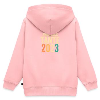 Tante 2023 Zwillinge Schwanger Werdende Tante - Kinder Premium Organic Zip Hoodie - Rosa - Hinten - AI Model Kid Female (0cm)