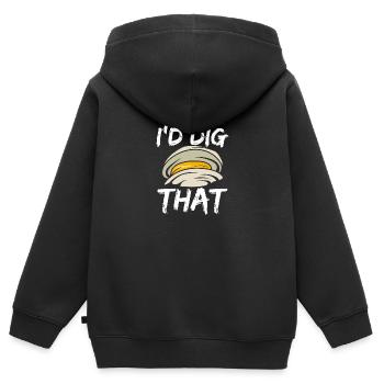 Râteau à palourdes Idig that Clam Clam DiggerClamming R - Sweat Premium à capuche zippé enfant bio - noir - Dos - AI Model Kid Male (0cm)