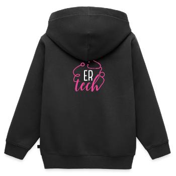 Emergency Room Technician ER Technician - Kids Premium Organic Zip-up Hoodie - black - Back - AI Model Kid Male (0cm)