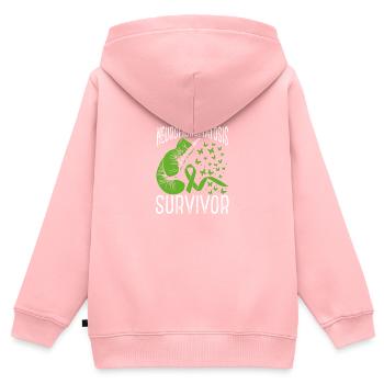 Neurofibromatosis Survivor Awareness Ribbon Month - Kids Premium Organic Zip-up Hoodie - rose - Back - AI Model Kid Female (0cm)