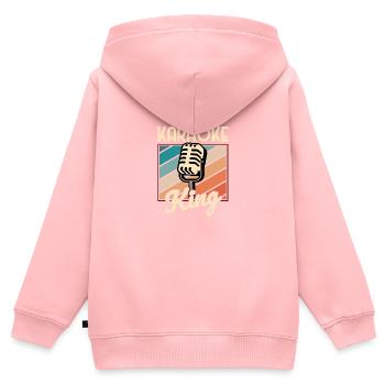 King Karaoke Bar, Party, Firmenfeier Männer Herren - Kinder Premium Organic Zip Hoodie - Rosa - Hinten - AI Model Kid Female (0cm)