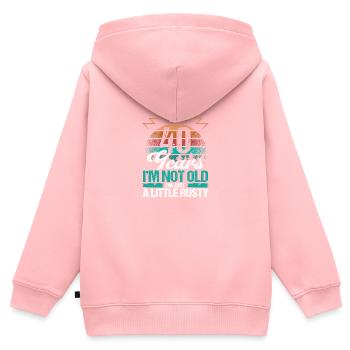 40 Idée d’anniversaire Drôle Je ne suis pas vieux Humour Année Année40 - Sweat Premium à capuche zippé enfant bio - rose - Dos - AI Model Kid Female (0cm)