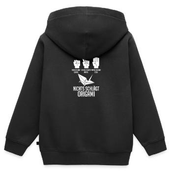 Japanische Kunst - Kinder Premium Organic Zip Hoodie - Schwarz - Hinten - AI Model Kid Male (0cm)