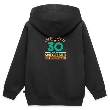 Dreißig Dreißigster 30 Jahre Geburtstag - Kinder Premium Organic Zip Hoodie - Schwarz - Hinten - AI Model Kid Male (0cm)