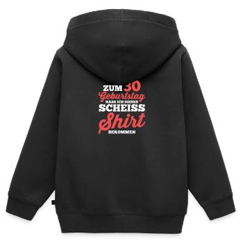 Dreißig 30 Jahre Dreißigster Geburtstag - Kinder Premium Organic Zip Hoodie - Schwarz - Hinten - AI Model Kid Male (0cm)