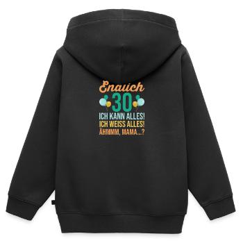Dreißig 30 Jahre Dreißigster Geburtstag - Kinder Premium Organic Zip Hoodie - Schwarz - Hinten - AI Model Kid Male (0cm)