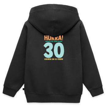 Dreißig 30 Jahre Dreißigster Geburtstag - Kinder Premium Organic Zip Hoodie - Schwarz - Hinten - AI Model Kid Male (0cm)