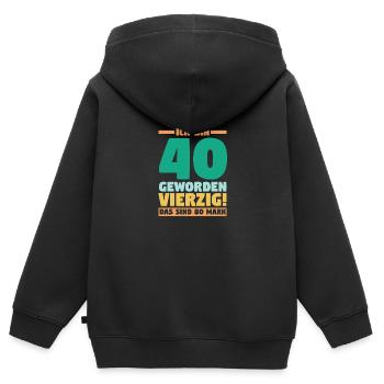 Vierzig Vierzigster 40 Jahre Geburtstag - Kinder Premium Organic Zip Hoodie - Schwarz - Hinten - AI Model Kid Male (0cm)