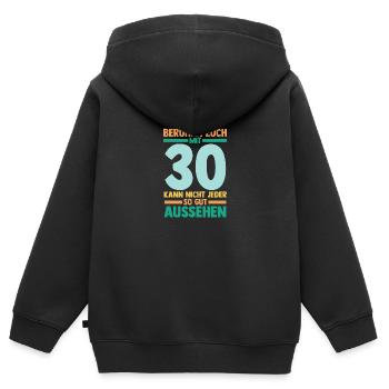 Dreißig 30 Jahre Dreißigster Geburtstag - Kinder Premium Organic Zip Hoodie - Schwarz - Hinten - AI Model Kid Male (0cm)