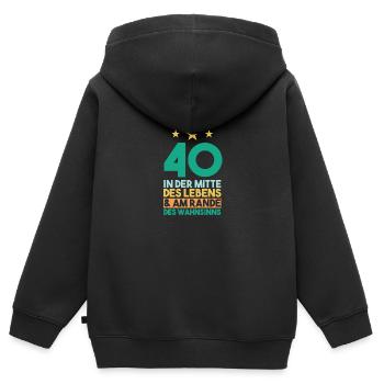 Vierzig Vierzigster 40 Jahre Geburtstag - Kinder Premium Organic Zip Hoodie - Schwarz - Hinten - AI Model Kid Male (0cm)