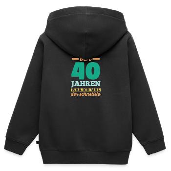 Vierzig 40 Jahre Vierzigster Geburtstag - Kinder Premium Organic Zip Hoodie - Schwarz - Hinten - AI Model Kid Male (0cm)