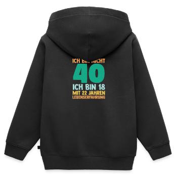 Vierzig 40 Jahre Vierzigster Geburtstag - Kinder Premium Organic Zip Hoodie - Schwarz - Hinten - AI Model Kid Male (0cm)