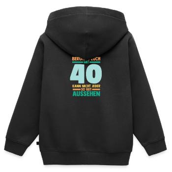 Vierzig 40 Jahre Vierzigster Geburtstag - Kinder Premium Organic Zip Hoodie - Schwarz - Hinten - AI Model Kid Male (0cm)
