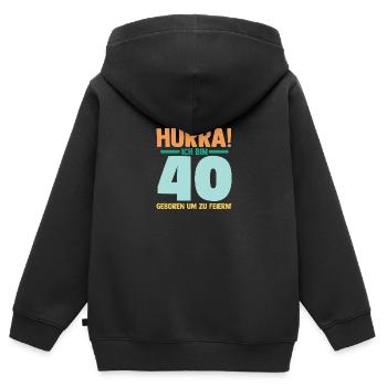 Vierzig 40 Jahre Vierzigster Geburtstag - Kinder Premium Organic Zip Hoodie - Schwarz - Hinten - AI Model Kid Male (0cm)