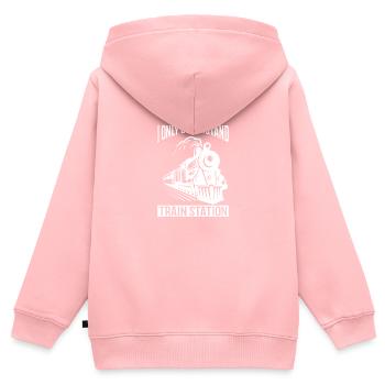Train Modellbauer, Modelllokomitive Lok Lokomotive - Sweat Premium à capuche zippé enfant bio - rose - Dos - AI Model Kid Female (0cm)
