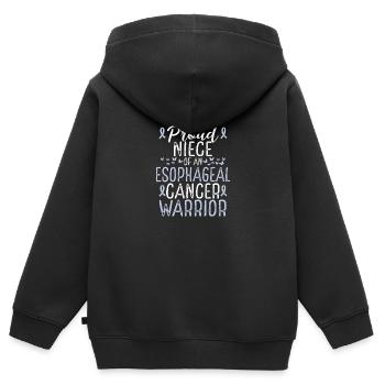 Esophageal Cancer Awareness Movement Niece Ribbon - Kinder Premium Organic Zip Hoodie - Schwarz - Hinten - AI Model Kid Male (0cm)