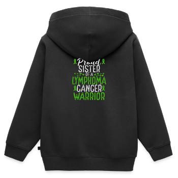 Lymphoma Cancer Awareness Movement Sister Ribbon - Kinder Premium Organic Zip Hoodie - Schwarz - Hinten - AI Model Kid Male (0cm)