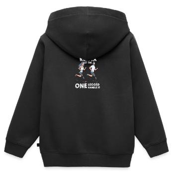 Amputation Leg Protesis Cyborg Accident Arm - Kids Premium Organic Zip-up Hoodie - black - Back - AI Model Kid Male (0cm)