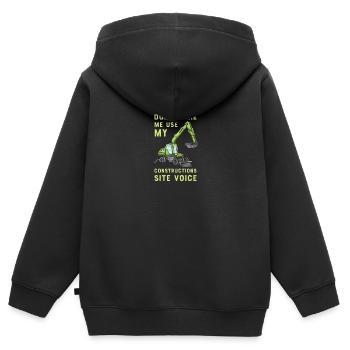 Opérateur de machine de chantier Pelle de chantier - Sweat Premium à capuche zippé enfant bio - noir - Dos - AI Model Kid Male (0cm)
