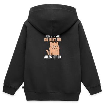 IchBin Ok Du Bist Ok Alles Ist Ok - Kinder Premium Organic Zip Hoodie - Schwarz - Hinten - AI Model Kid Male (0cm)