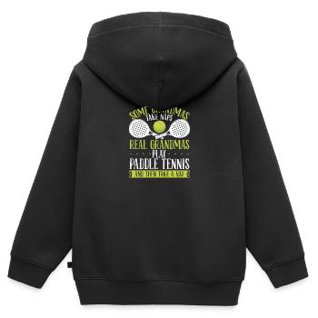 Paddle Tennis Player Match Grandmom Grandma - Kinder Premium Organic Zip Hoodie - Schwarz - Hinten - AI Model Kid Male (0cm)