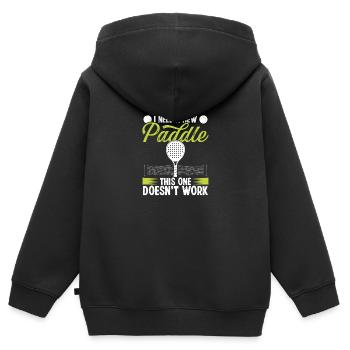 Paddle Tennis Match I need a new Paddle Funny - Kinder Premium Organic Zip Hoodie - Schwarz - Hinten - AI Model Kid Male (0cm)