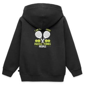 Paddle Tennis Match One of those Paddle People - Kinder Premium Organic Zip Hoodie - Schwarz - Hinten - AI Model Kid Male (0cm)