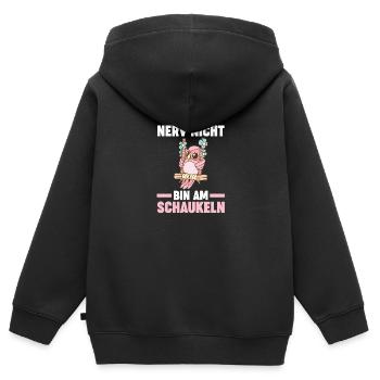 Nerv Nicht Bin Am Schaukeln - Kinder Premium Organic Zip Hoodie - Schwarz - Hinten - AI Model Kid Male (0cm)