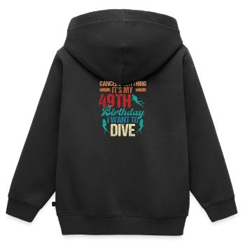 49 Year Old Scuba Diver Birthday Idea Snorkeling - Kinder Premium Organic Zip Hoodie - Schwarz - Hinten - AI Model Kid Male (0cm)