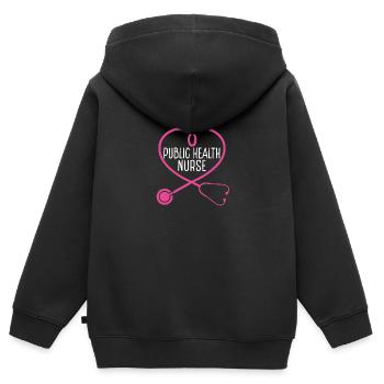 Appréciation du stéthoscope de l’infirmière en santé publique - Sweat Premium à capuche zippé enfant bio - noir - Dos - AI Model Kid Male (0cm)