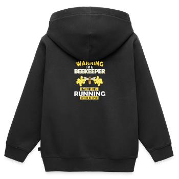 Bienenzucht und Honig - Kinder Premium Organic Zip Hoodie - Schwarz - Hinten - AI Model Kid Male (0cm)