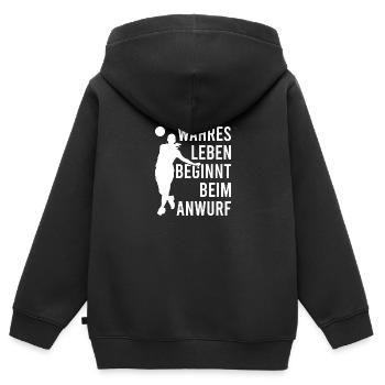 Handball Handballer Team Club Verein Fan Trainer - Kinder Premium Organic Zip Hoodie - Schwarz - Hinten - AI Model Kid Male (0cm)