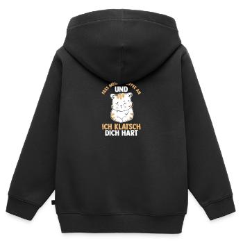 Fass Meinen Kaffee An Und Ich Klatsch Dich Hart Ka - Kinder Premium Organic Zip Hoodie - Schwarz - Hinten - AI Model Kid Male (0cm)