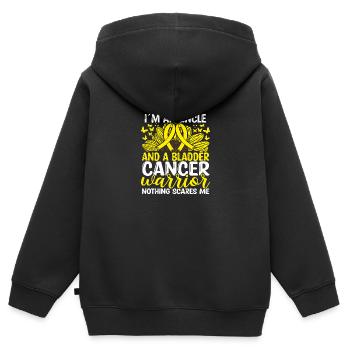 Bladder Cancer Ribbon Month Movement Uncle - Kinder Premium Organic Zip Hoodie - Schwarz - Hinten - AI Model Kid Male (0cm)