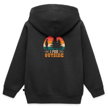 Ich Pinkle Draußen Ich Liebe Es Draußen - Kinder Premium Organic Zip Hoodie - Schwarz - Hinten - AI Model Kid Male (0cm)