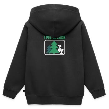 Ich Pinkle Draußen Ich Liebe Es Draußen - Kinder Premium Organic Zip Hoodie - Schwarz - Hinten - AI Model Kid Male (0cm)