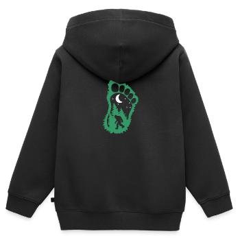 Bigfoot dans la forêt - Sweat Premium à capuche zippé enfant bio - noir - Dos - AI Model Kid Male (0cm)