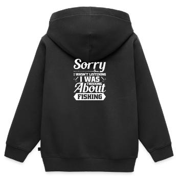 Entschuldigung, Ich Habe Zugehört, Ich - Kinder Premium Organic Zip Hoodie - Schwarz - Hinten - AI Model Kid Male (0cm)