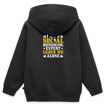 Je suis un expert social - Sweat Premium à capuche zippé enfant bio - noir - Dos - AI Model Kid Male (0cm)