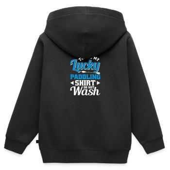 C’est mon bonheur Pagayer ne pas laver - Sweat Premium à capuche zippé enfant bio - noir - Dos - AI Model Kid Male (0cm)
