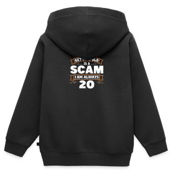 Getting old is cheating, I'm always 20 - Kids Premium Organic Zip-up Hoodie - black - Back - AI Model Kid Male (0cm)