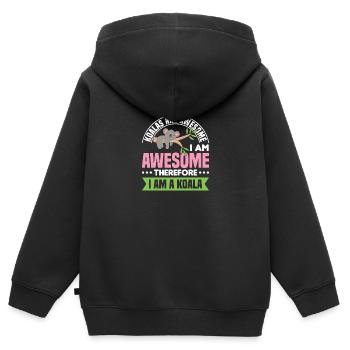 Koalas Sind Großartig, Ich Bin - Kinder Premium Organic Zip Hoodie - Schwarz - Hinten - AI Model Kid Male (0cm)