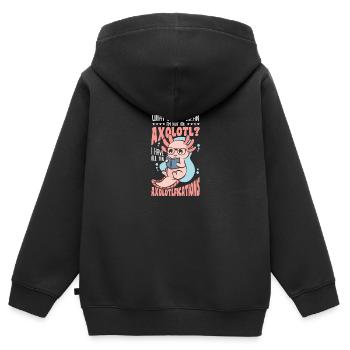 Que voulez-vous dire, je suis un - Sweat Premium à capuche zippé enfant bio - noir - Dos - AI Model Kid Male (0cm)