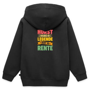 Horst die Legende geht in Rente - Kinder Premium Organic Zip Hoodie - Schwarz - Hinten - AI Model Kid Male (0cm)